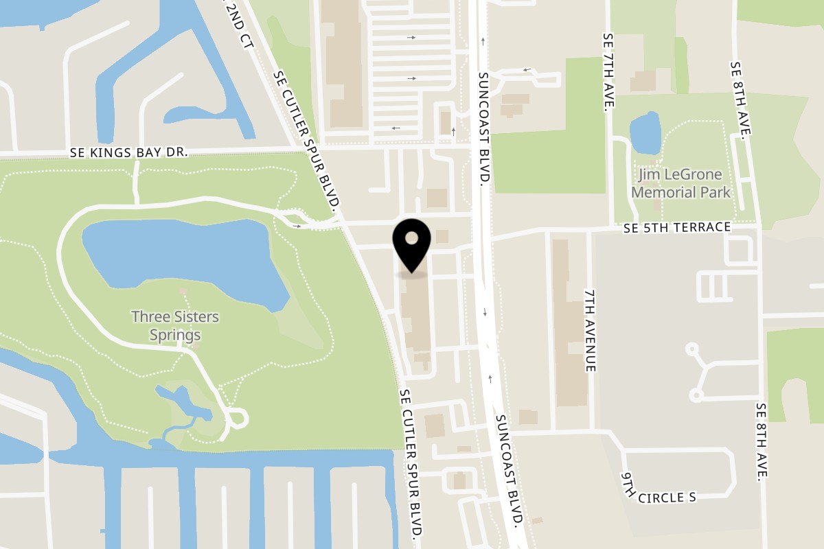 Map showing the location of Lollygaggers Crystal River on 618 SE US Hwy 19 in Crystal River
